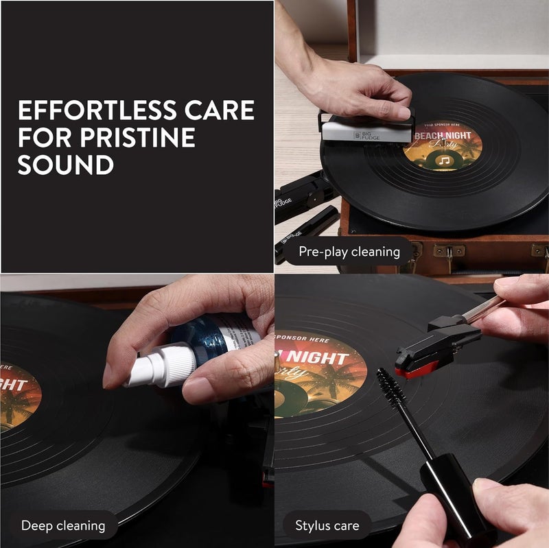 BIG FUDGE Complete Vinyl Record Cleaning Kit - 6-in-1 Vinyl Cleaner - incl. Carbon Fiber Brush, Stylus Cleaner, Drying Stand, Microfiber Cloth & Towel - Record Player Accessories - Image 5